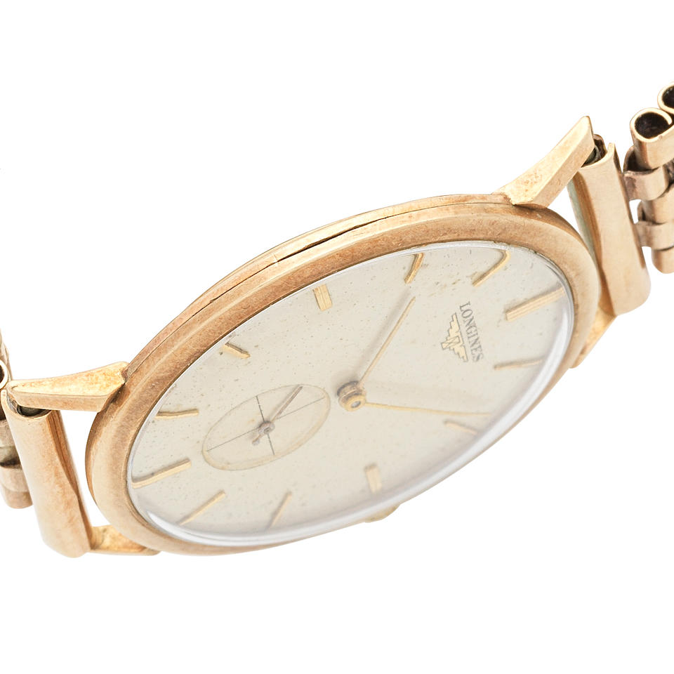 Longines. A 9K gold manual wind bracelet watch London Hallmark for 1956 - Image 3 of 4