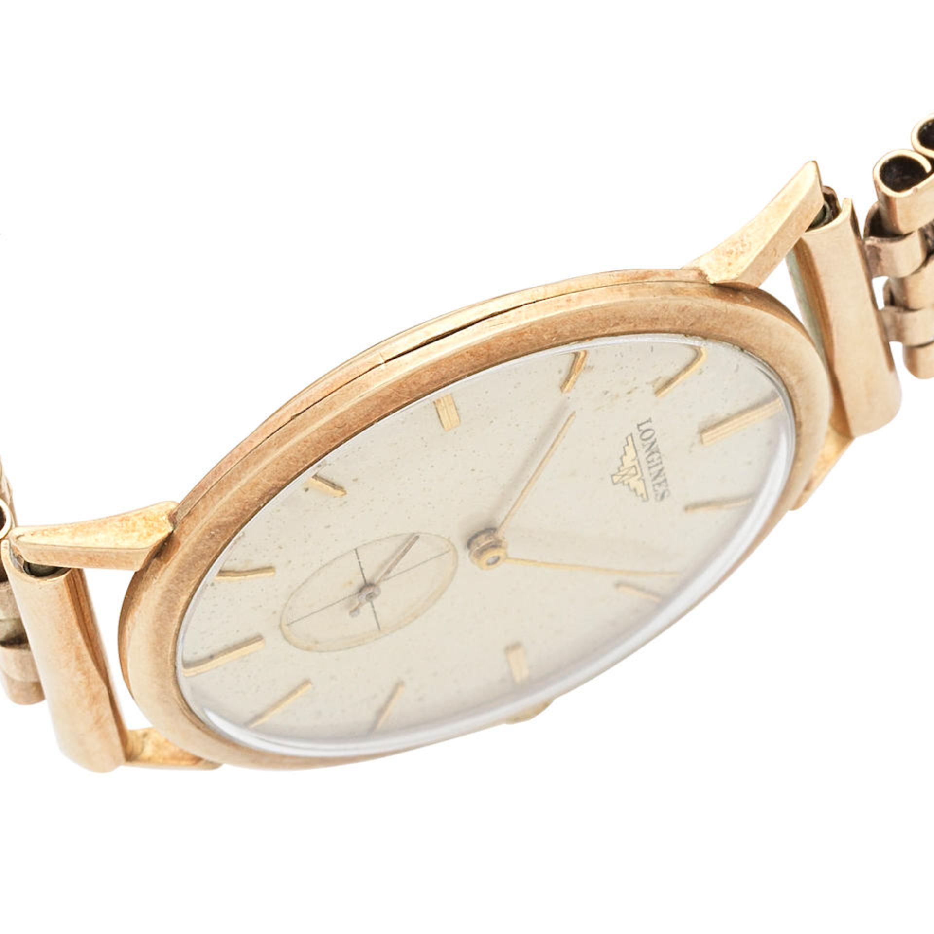 Longines. A 9K gold manual wind bracelet watch London Hallmark for 1956 - Image 3 of 4