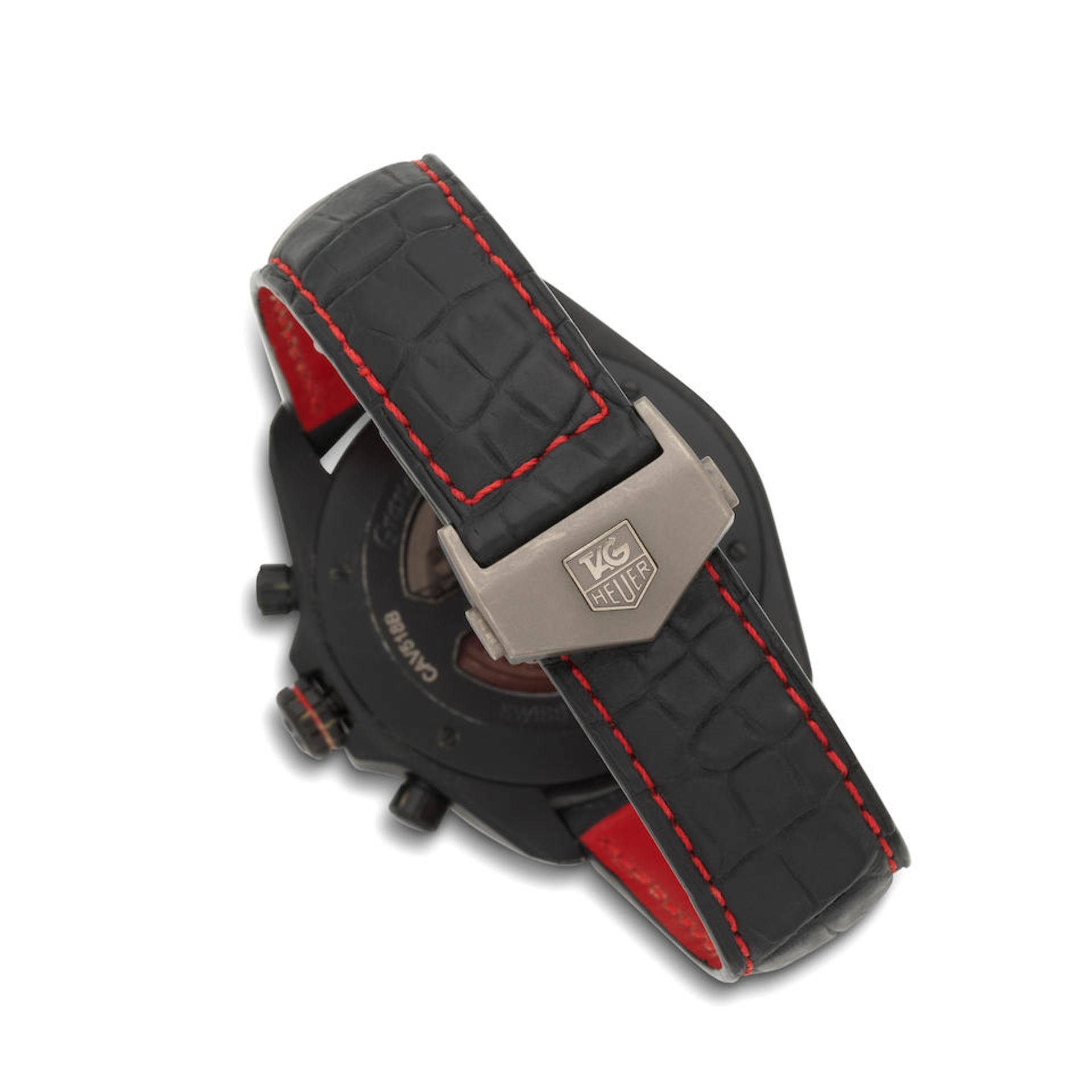 TAG Heuer. A black DLC-coated stainless steel automatic calendar chronograph wristwatch Grand C... - Bild 5 aus 5