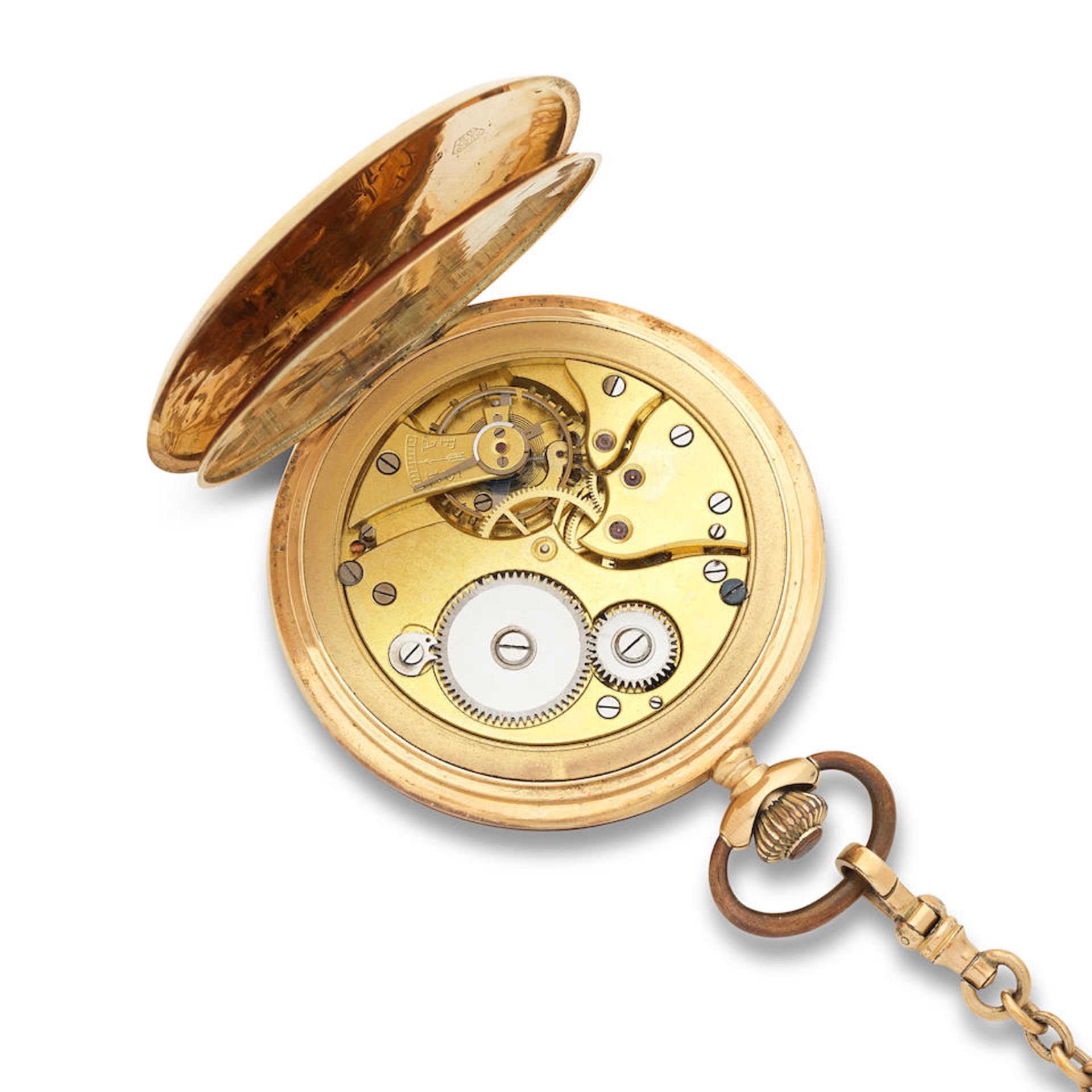 Leverette. A 14K gold keyless wind full hunter pocket watch Circa 1920 - Image 4 of 4