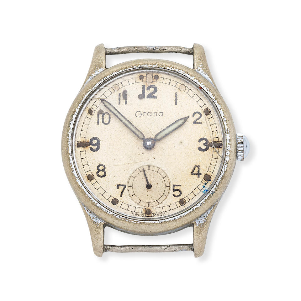 Grana. A chrome plated stainless manual wind military issue wristwatch Circa 1940