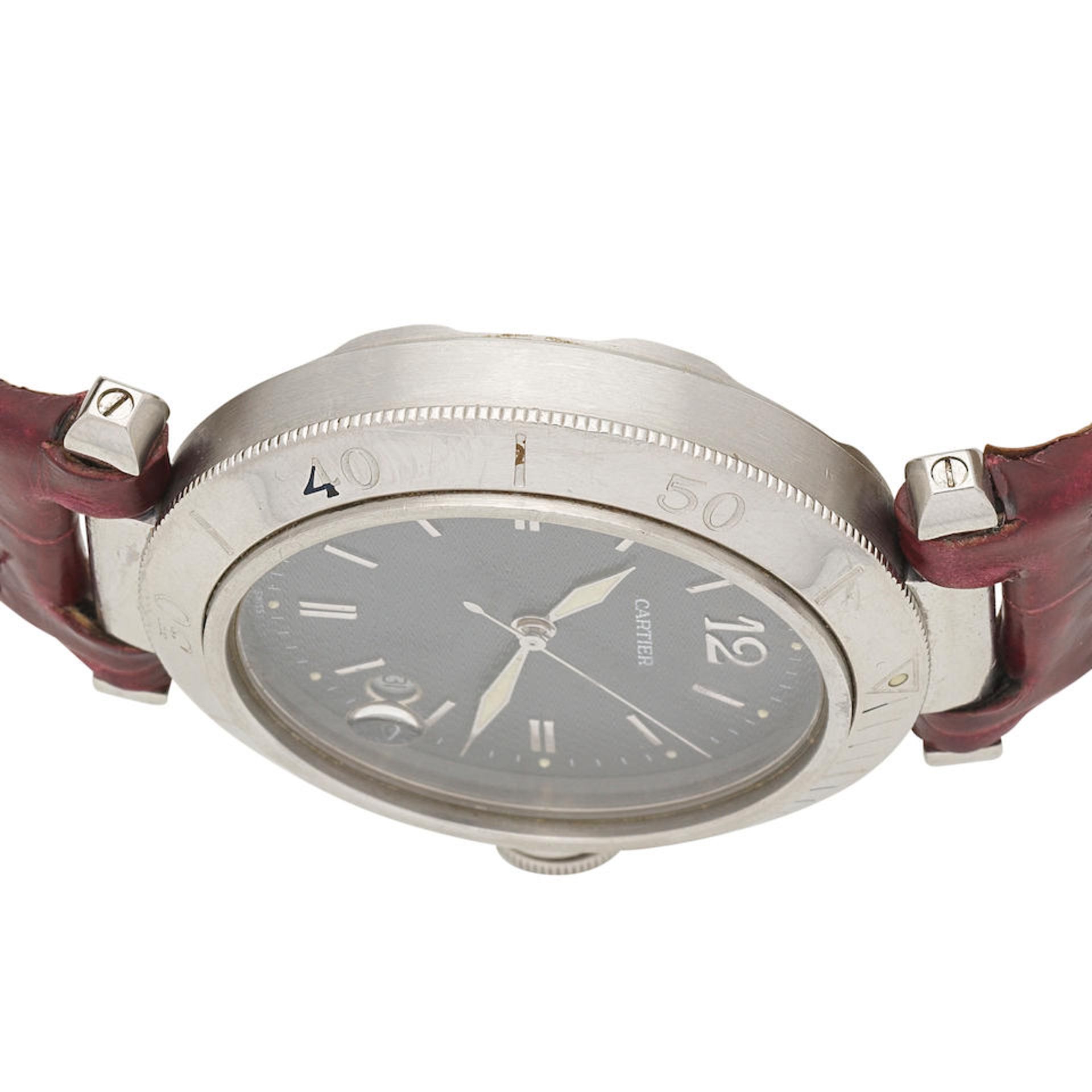 Cartier. A stainless steel automatic calendar wristwatch Pasha, Ref: 1040, Circa 2000 - Bild 2 aus 7