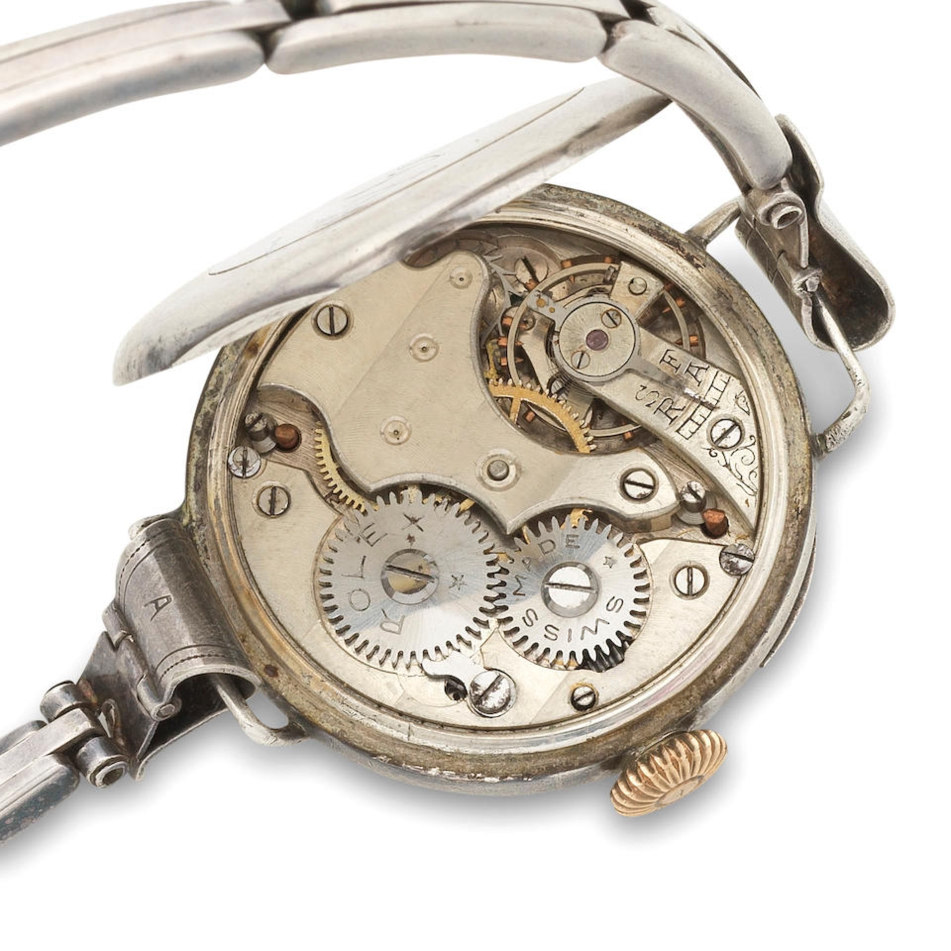 Rolex. A silver manual wind bracelet watch London Import mark for 1916 - Image 2 of 4