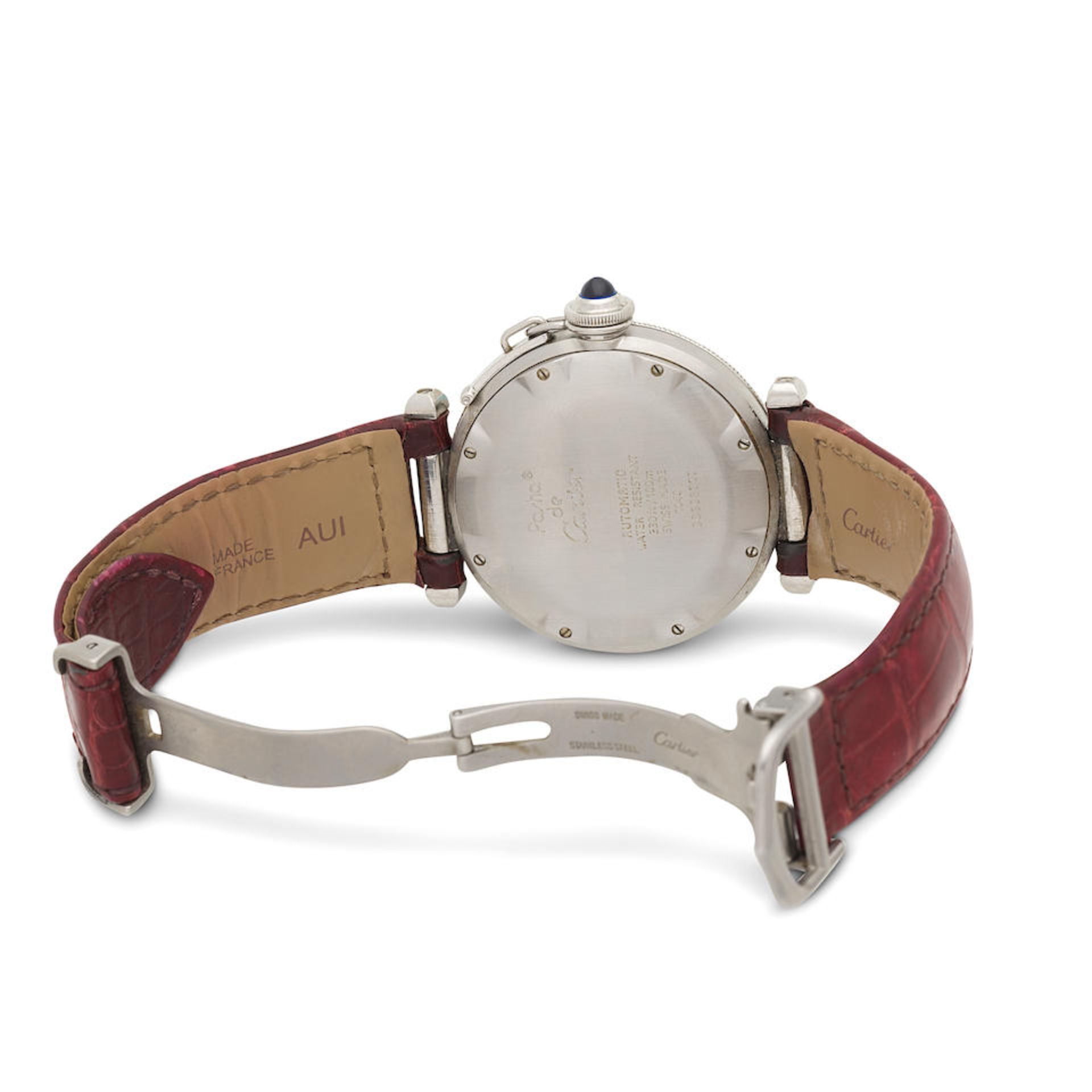 Cartier. A stainless steel automatic calendar wristwatch Pasha, Ref: 1040, Circa 2000 - Bild 4 aus 7