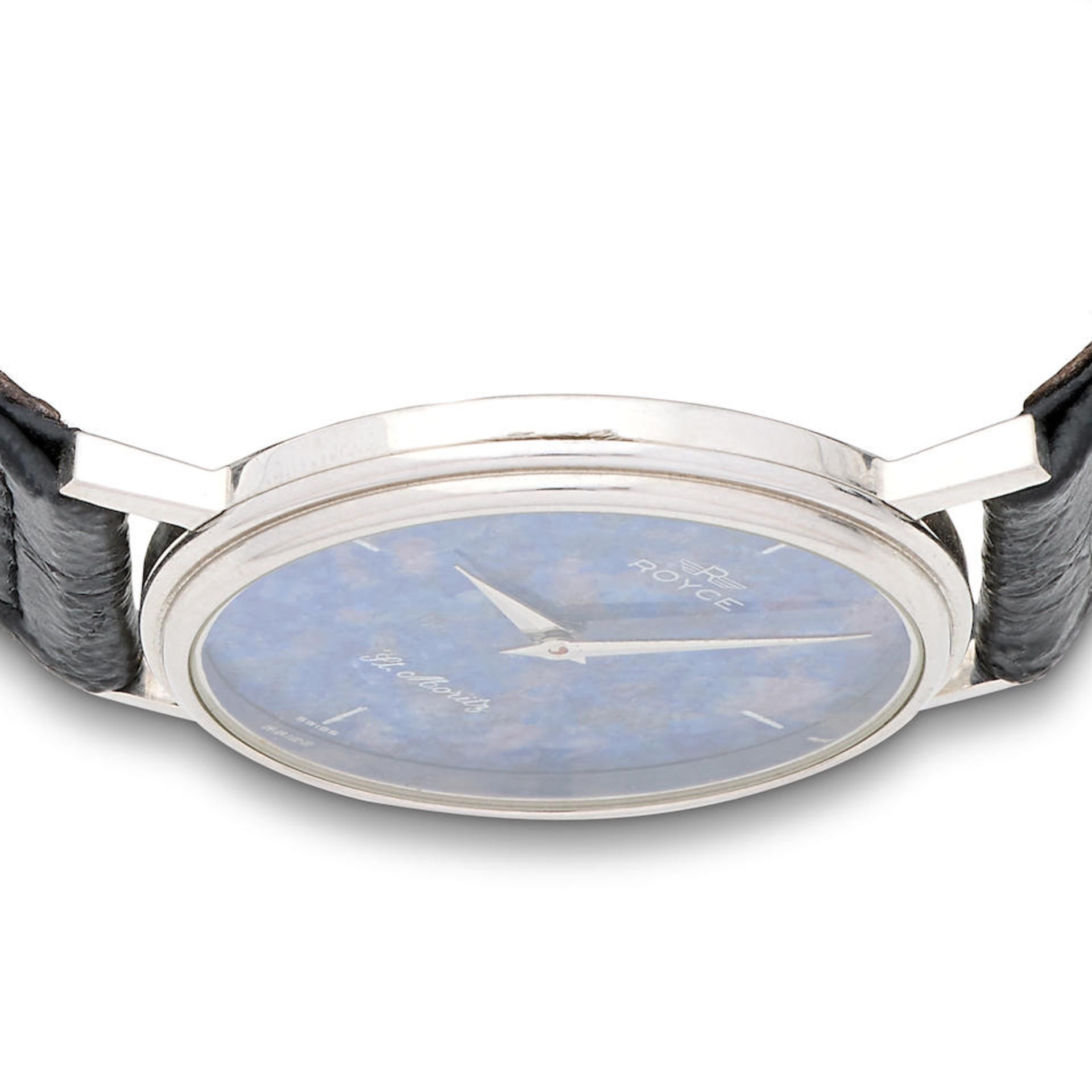 Royce. A stainless steel manual wind wristwatch with lapis lazuli dial St. Moritz, Circa 1970 - Bild 2 aus 5