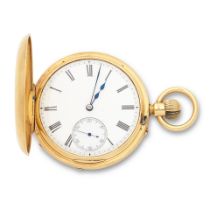 William Pearsall, 29 High Street, Birmingham. An 18K gold keyless wind half hunter pocket watch ...