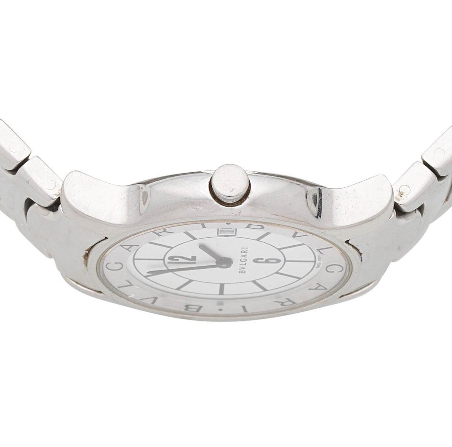 Bulgari. A Limited Edition stainless steel quartz calendar bracelet watch Solotempo, Ref: ST 35... - Bild 3 aus 4