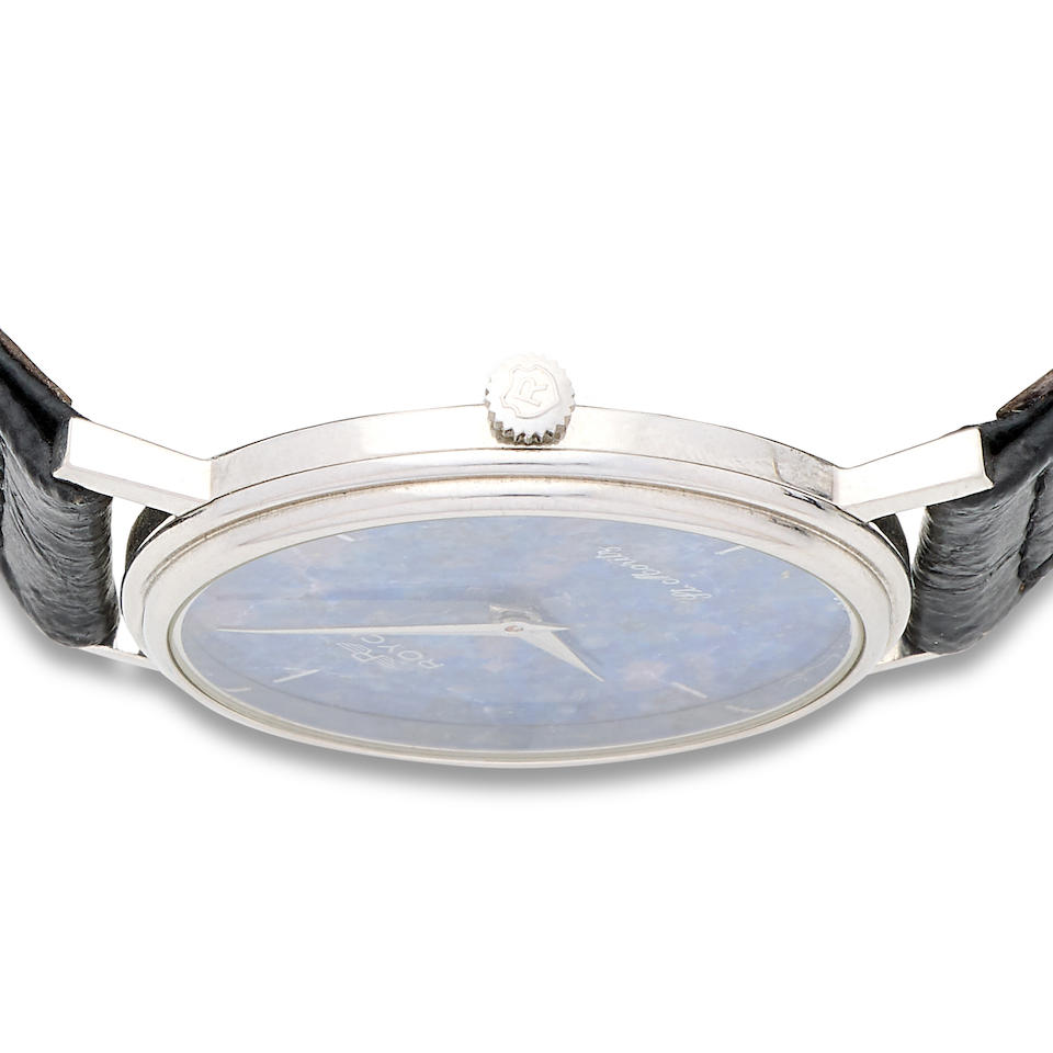 Royce. A stainless steel manual wind wristwatch with lapis lazuli dial St. Moritz, Circa 1970 - Image 3 of 5