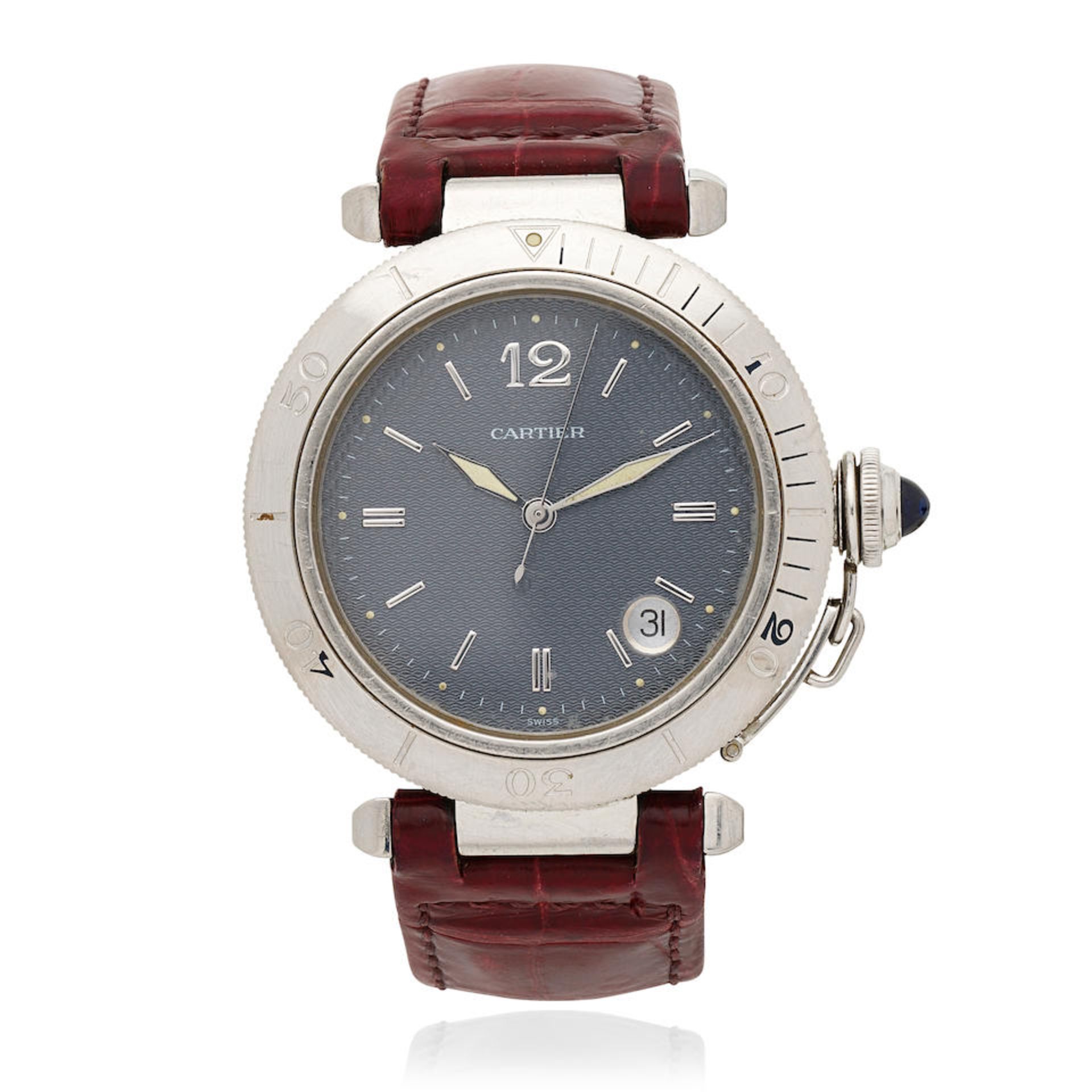 Cartier. A stainless steel automatic calendar wristwatch Pasha, Ref: 1040, Circa 2000