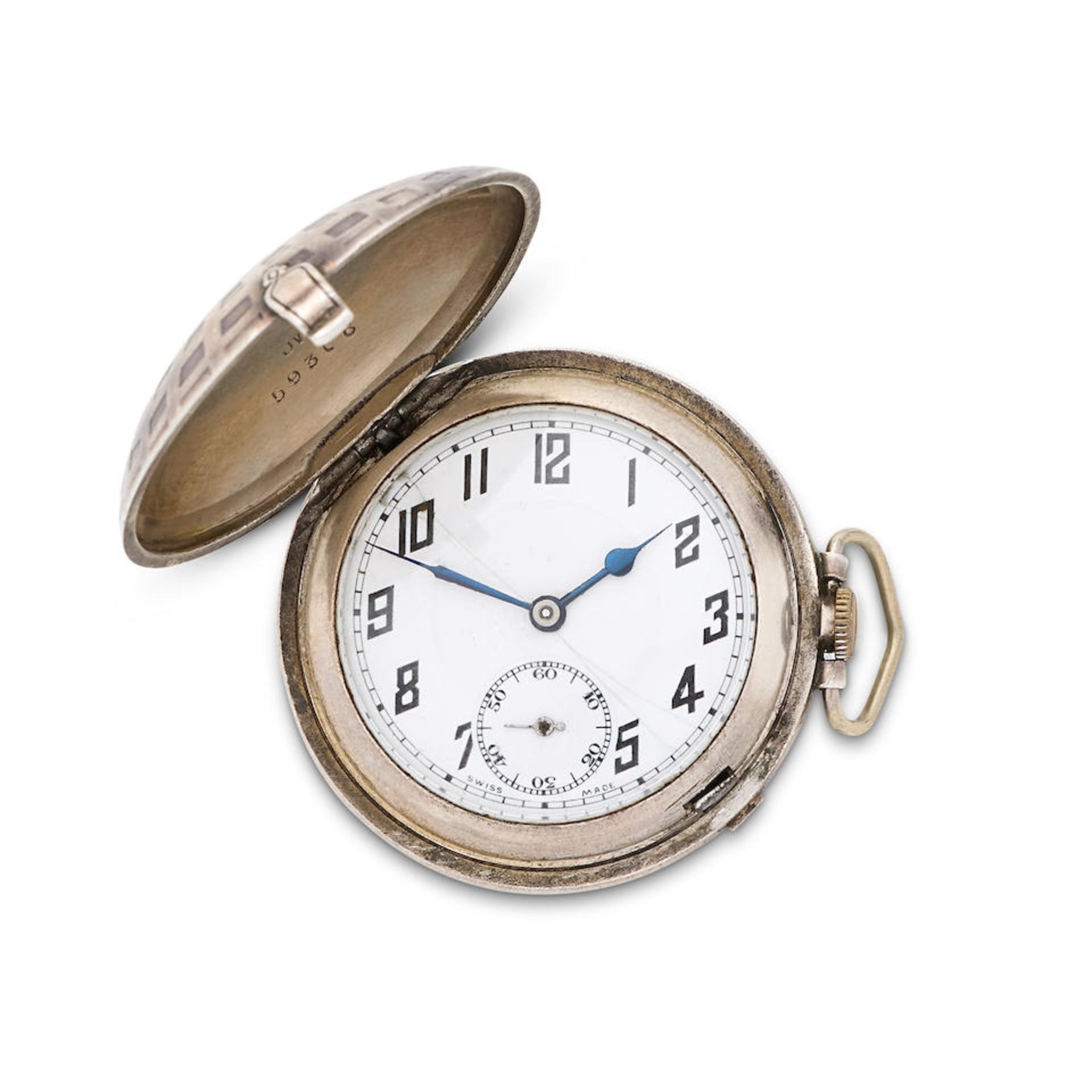 Talis Watch Co. A silver keyless wind full hunter pocket watch in the form of a golf ball Glasgo...