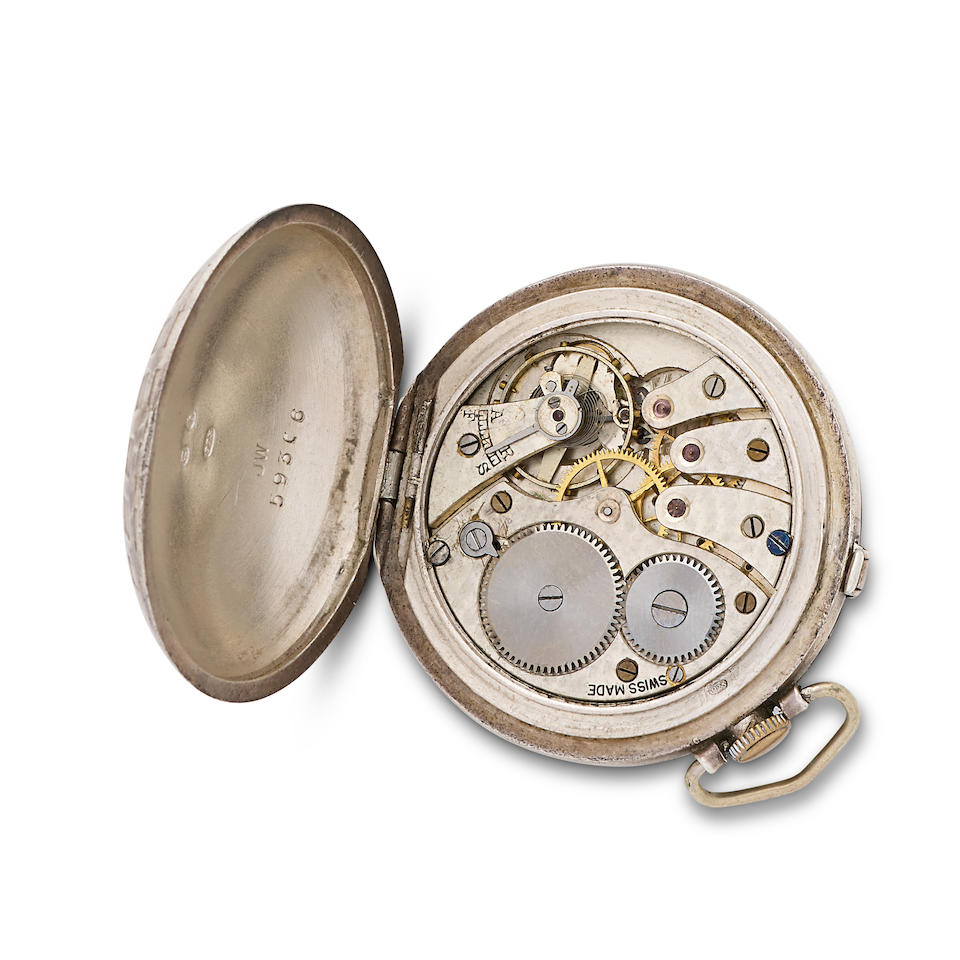 Talis Watch Co. A silver keyless wind full hunter pocket watch in the form of a golf ball Glasgo... - Image 4 of 5