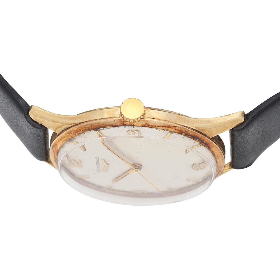 Longines. A 9K gold manual wind wristwatch Ref: 6986 1, Circa 1959 (Hallmarks indistinct) - Image 3 of 5