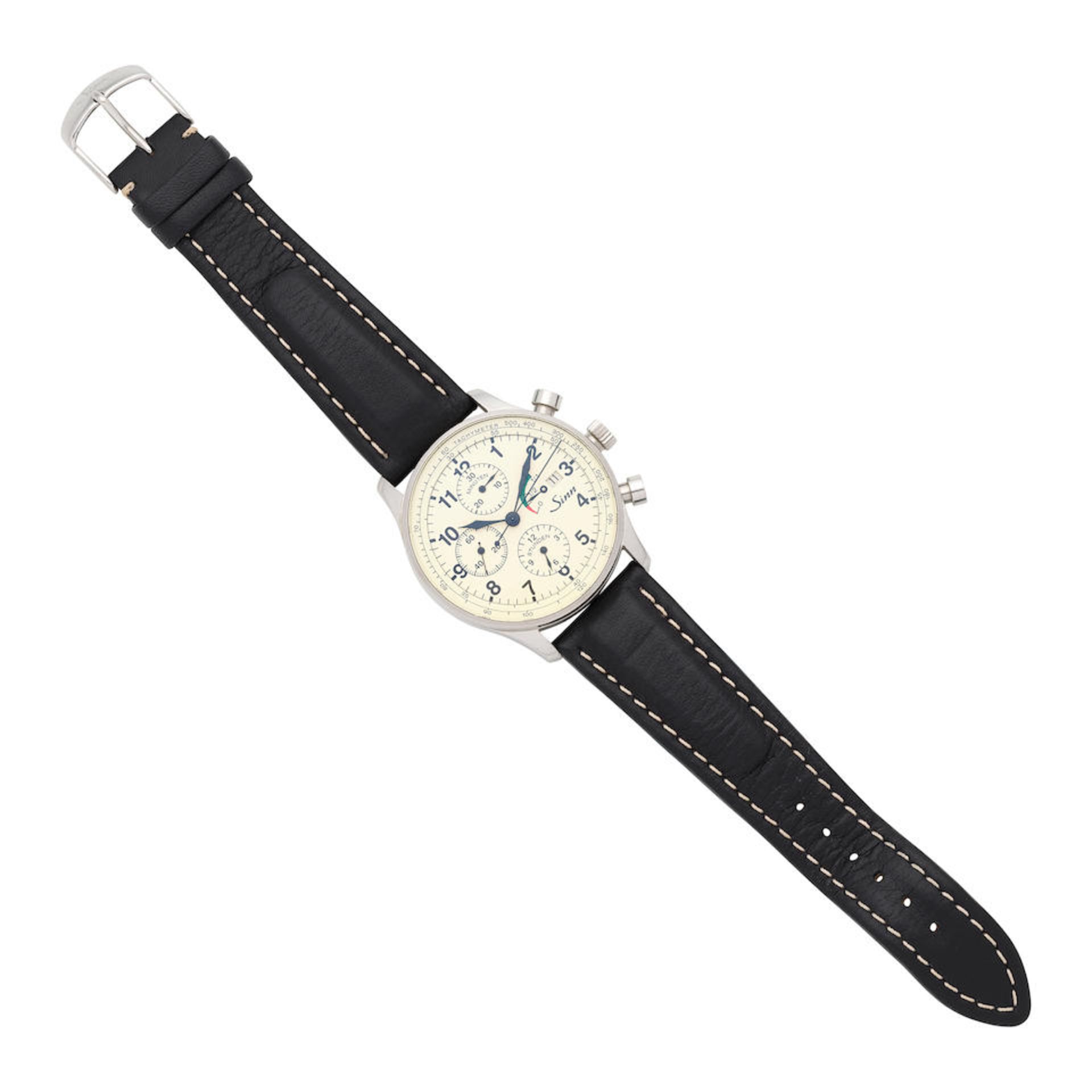 Sinn. A stainless steel automatic calendar chronograph wristwatch with power reserve Ref: 956.23... - Bild 5 aus 5