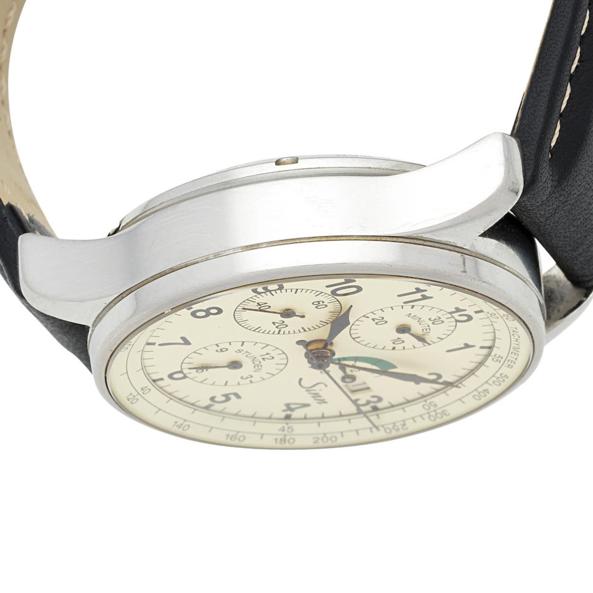 Sinn. A stainless steel automatic calendar chronograph wristwatch with power reserve Ref: 956.23... - Bild 3 aus 5