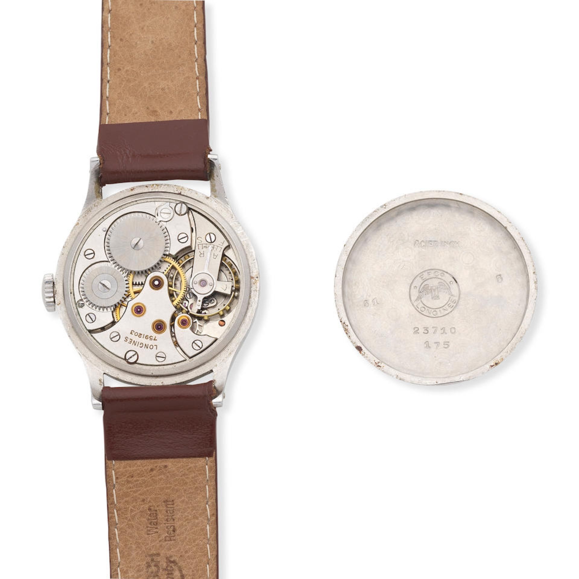 Longines. A stainless steel manual wind bracelet watch Circa 1948 - Bild 5 aus 5