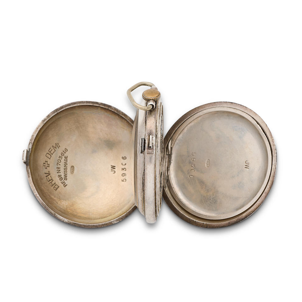 Talis Watch Co. A silver keyless wind full hunter pocket watch in the form of a golf ball Glasgo... - Image 5 of 5