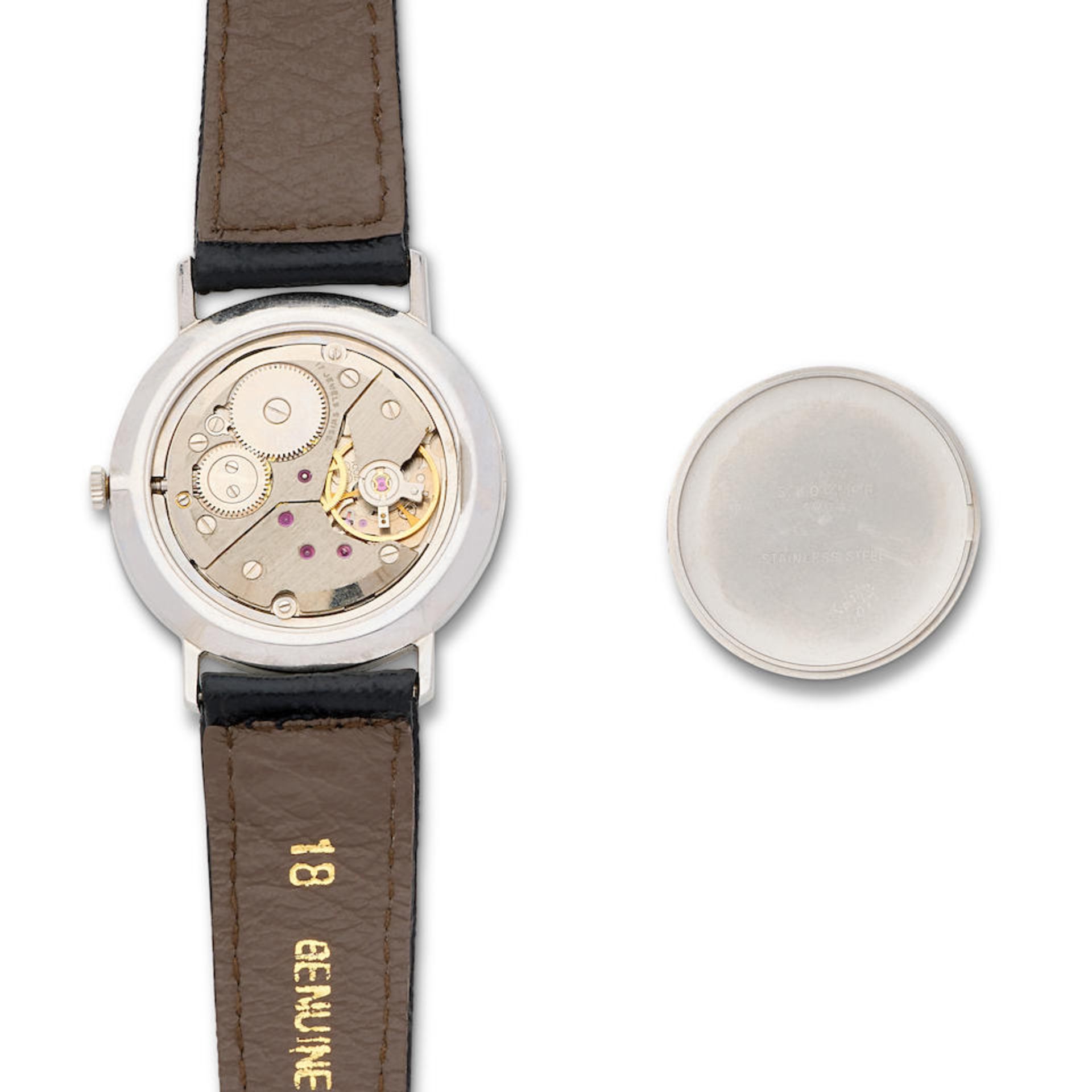 Royce. A stainless steel manual wind wristwatch with lapis lazuli dial St. Moritz, Circa 1970 - Image 4 of 5