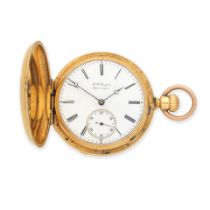 H.R Ekegren, Copenhagen. An 18K gold keyless wind full hunter pocket watch made for J.E Caldwell...