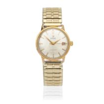 Omega. A gold plated stainless steel automatic calendar bracelet watch Seamaster, Ref: 166.001,...