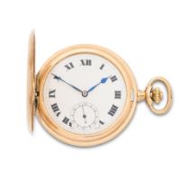 A 9K gold keyless wind full hunter pocket watch London Hallmark for 1926