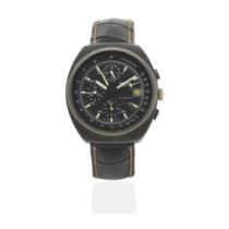 Heuer. A black PVD coated stainless steel automatic calendar chronograph wristwatch Ref: 510.501...