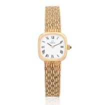 Omega. A lady's 9K gold manual wind bracelet watch Circa 1975