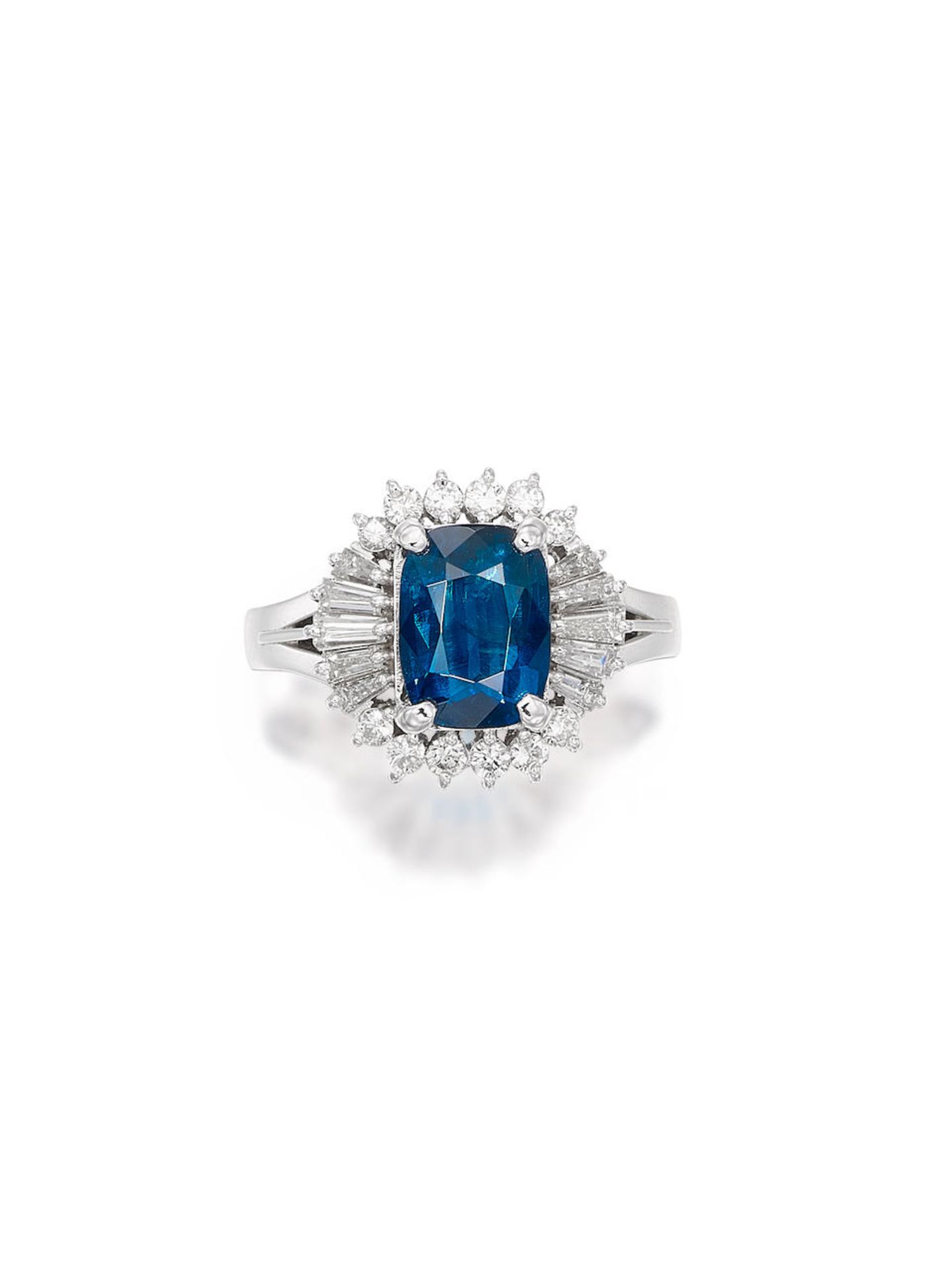 COBALT BLUE SPINEL AND DIAMOND RING