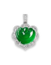 JADEITE AND DIAMOND 'RUYI' PENDANT