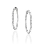 PAIR OF DIAMOND HOOP EARRINGS