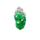 JADEITE AND DIAMOND PENDANT