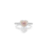 LIGHT PINK DIAMOND, COLOURED DIAMOND AND DIAMOND RING