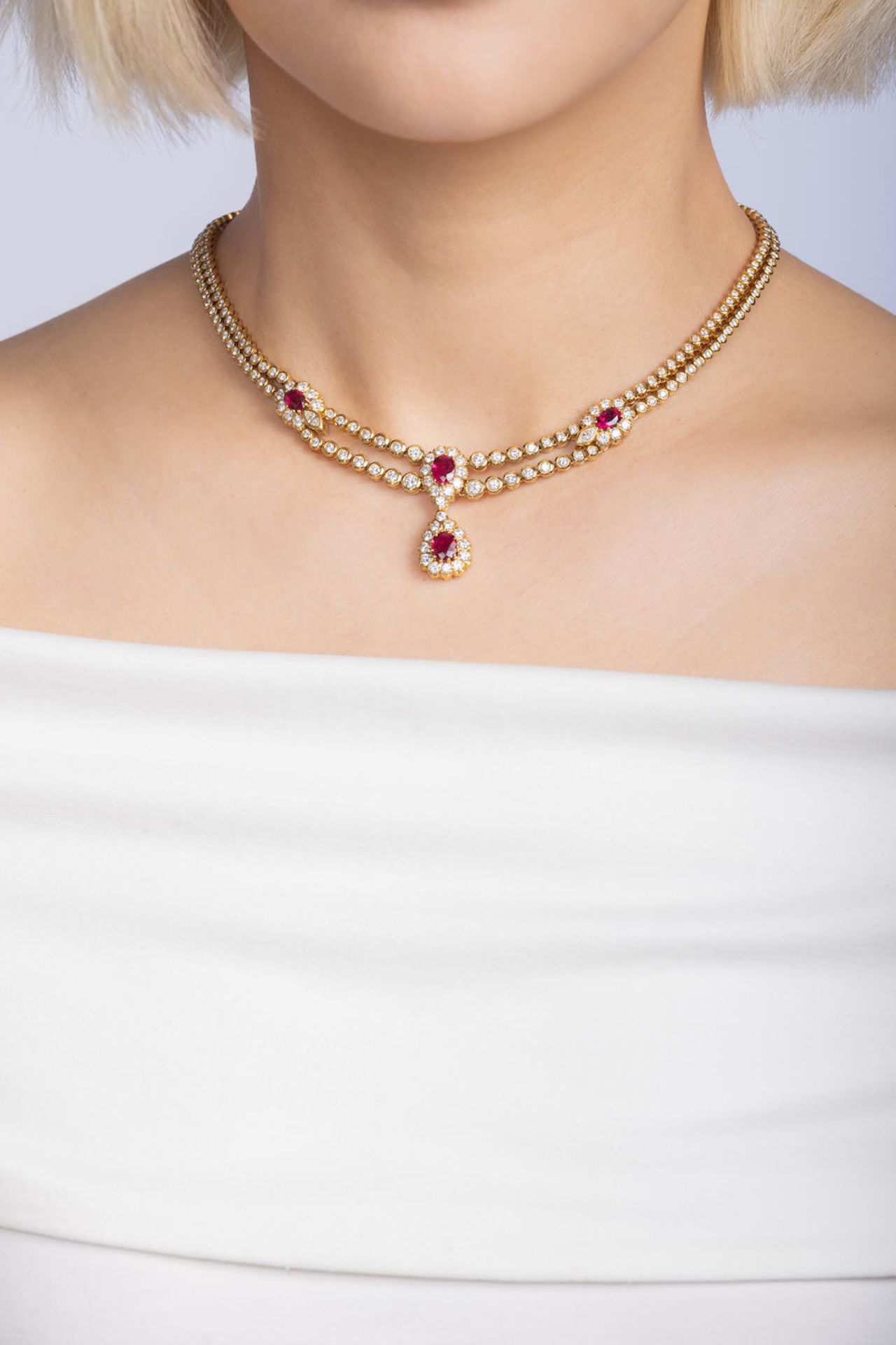 RUBY AND DIAMOND NECKLACE - Image 2 of 2