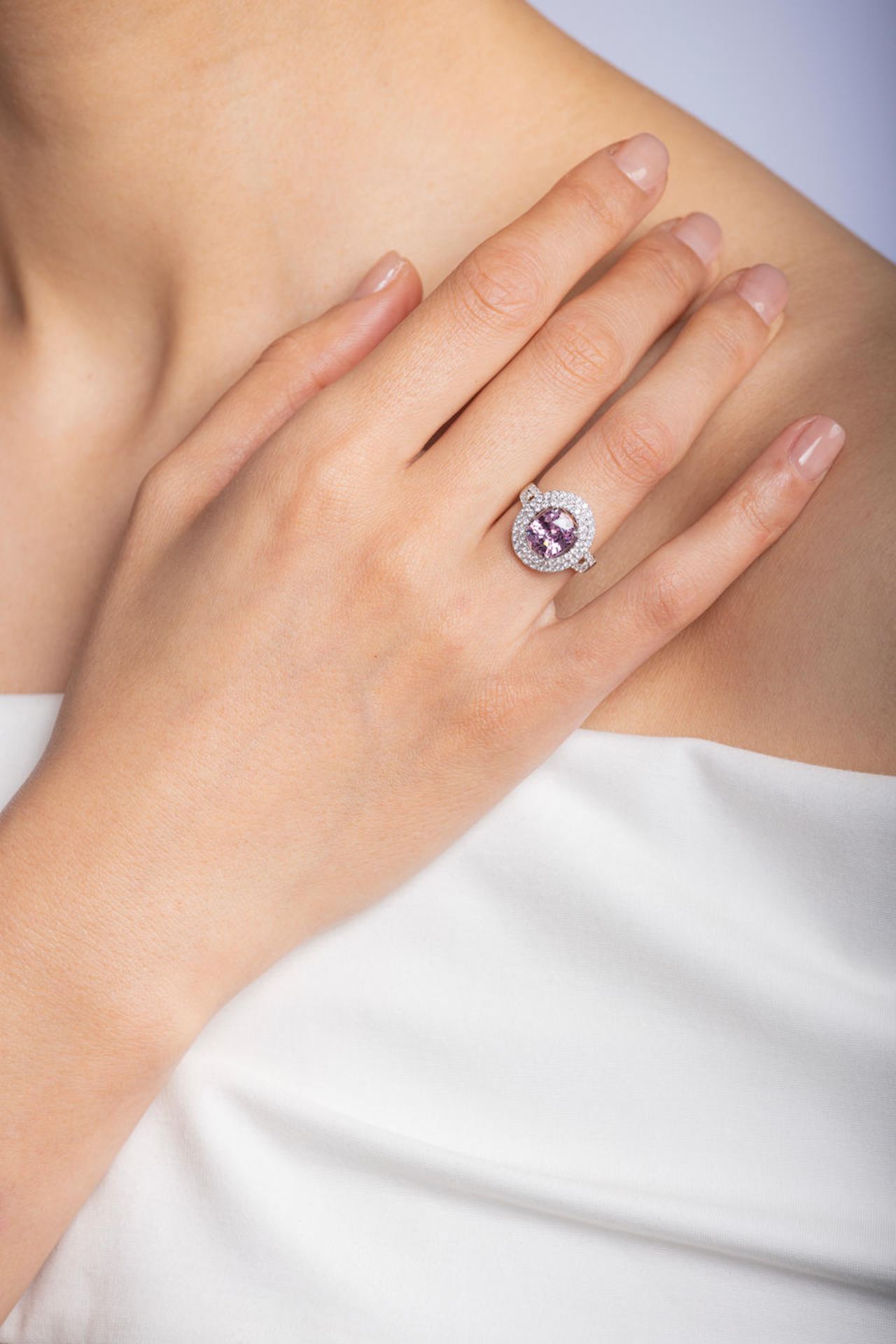 PINK SPINEL AND DIAMOND RING - Bild 4 aus 4