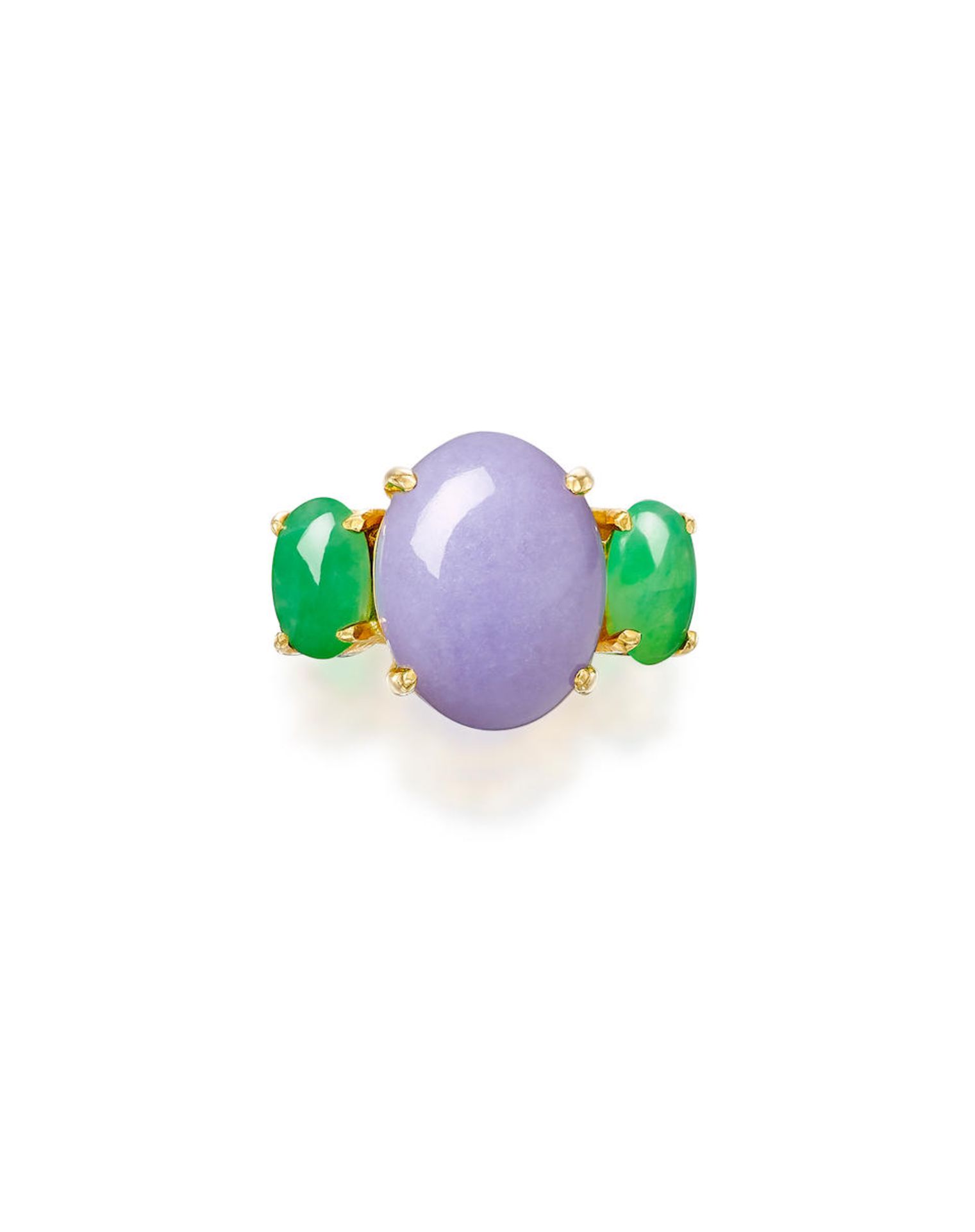 LAVENDER JADEITE AND JADEITE RING