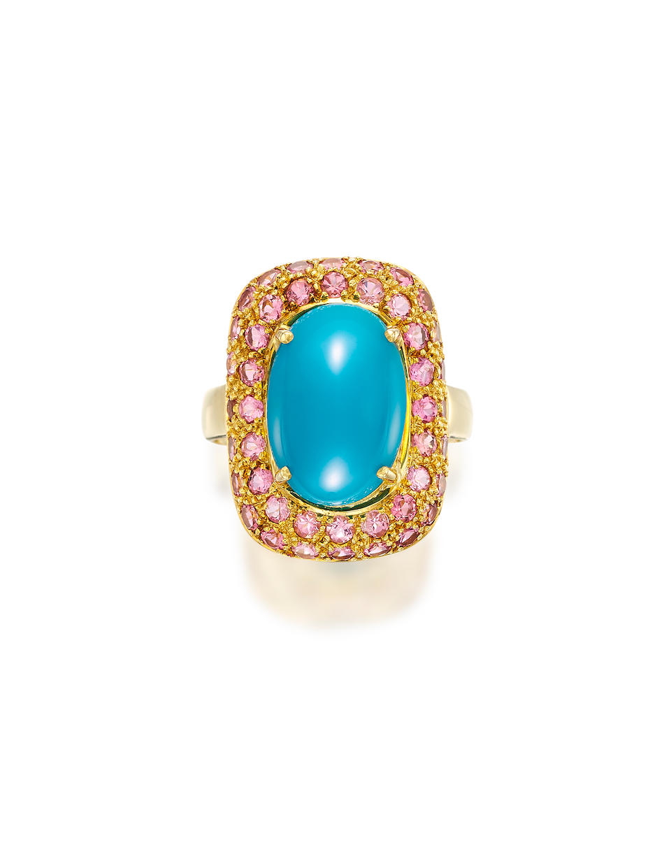 TURQUOISE AND GEMSTONE RING