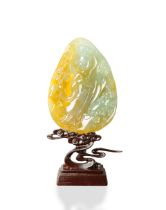 YELLOW JADEITE 'GUANYIN' ORNAMENT/ PENDANT