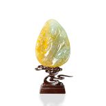 YELLOW JADEITE 'GUANYIN' ORNAMENT/ PENDANT