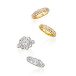 FOUR DIAMOND RINGS (4)