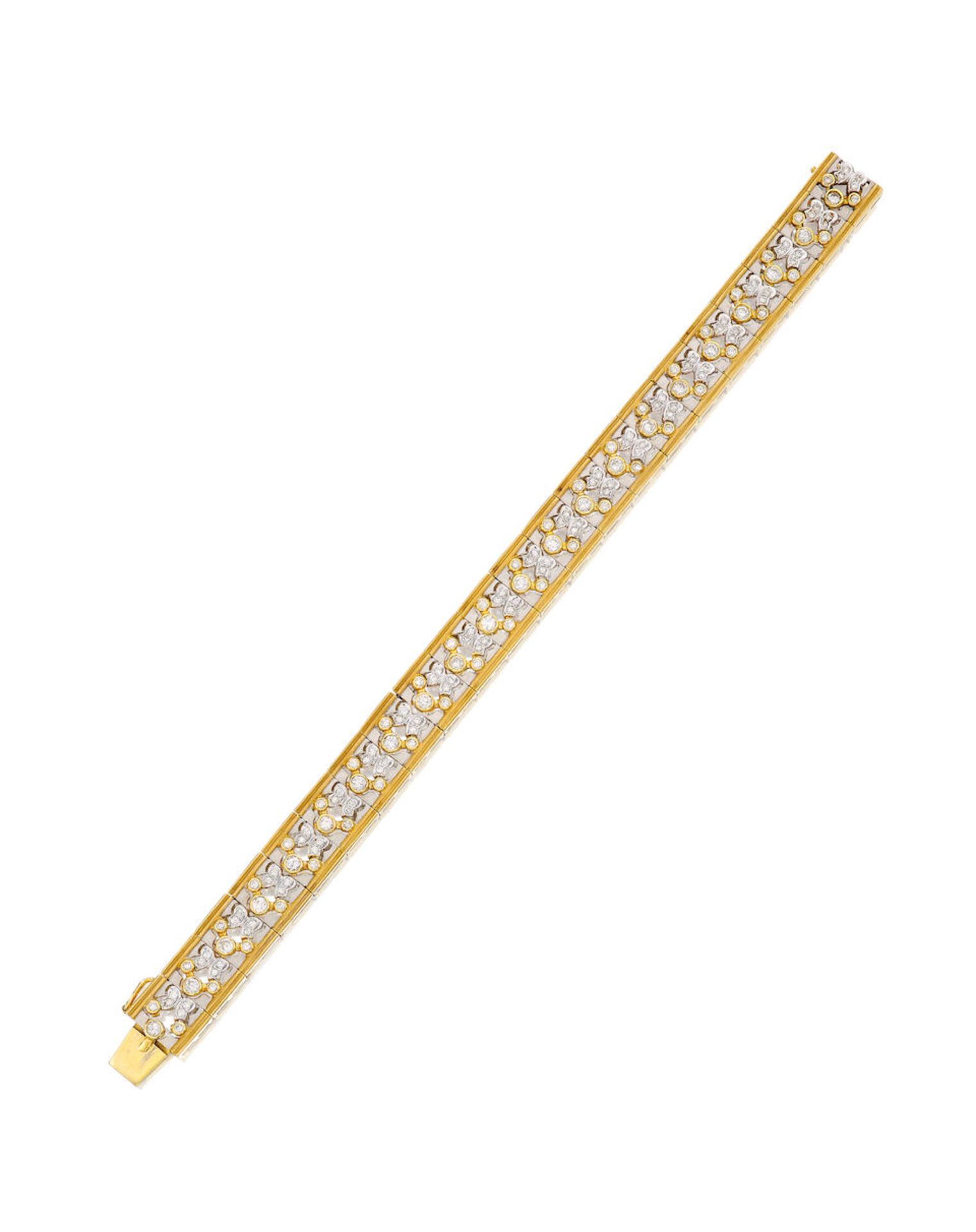 BICOLOURED GOLD AND DIAMOND BRACELET