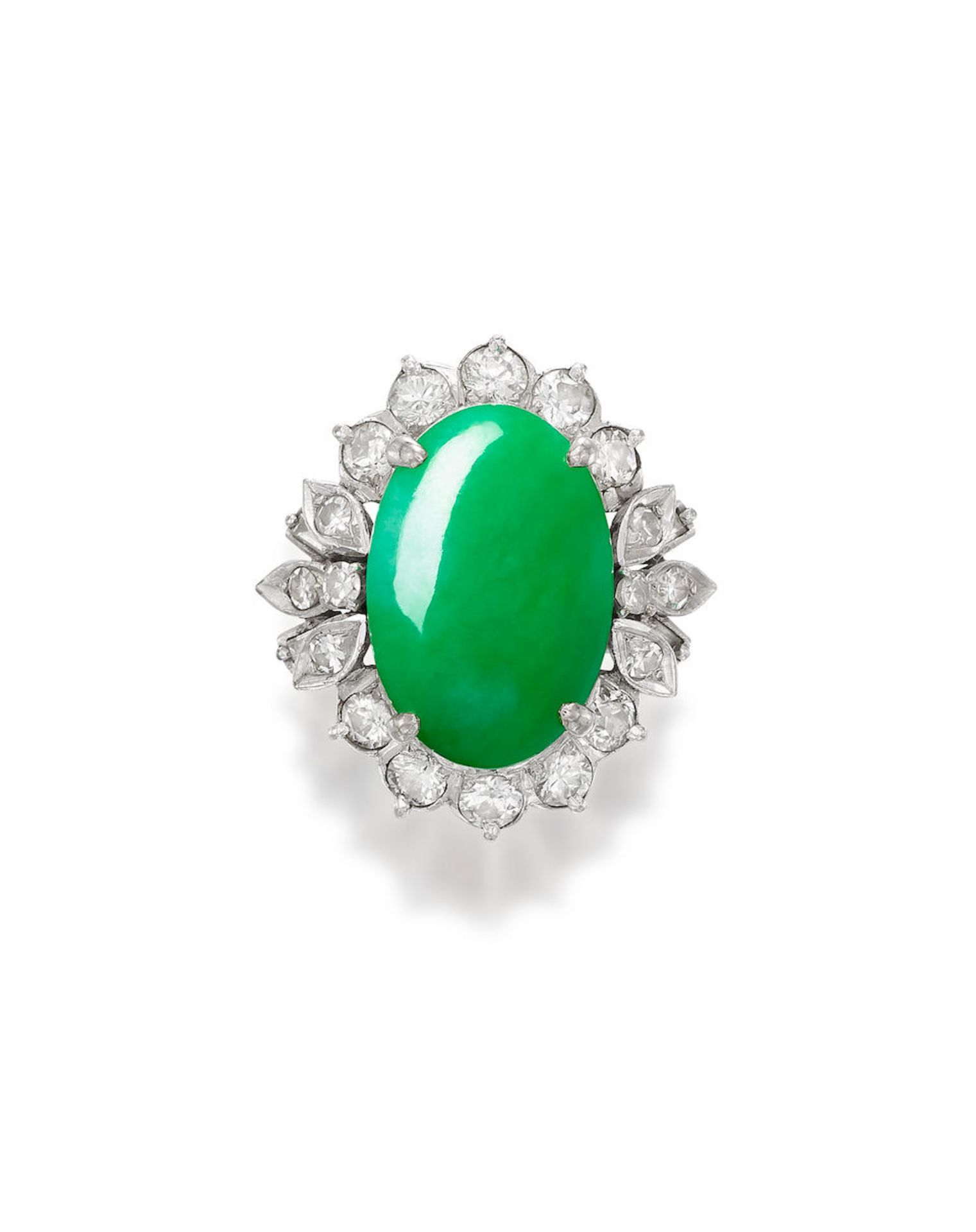 JADEITE AND DIAMOND RING