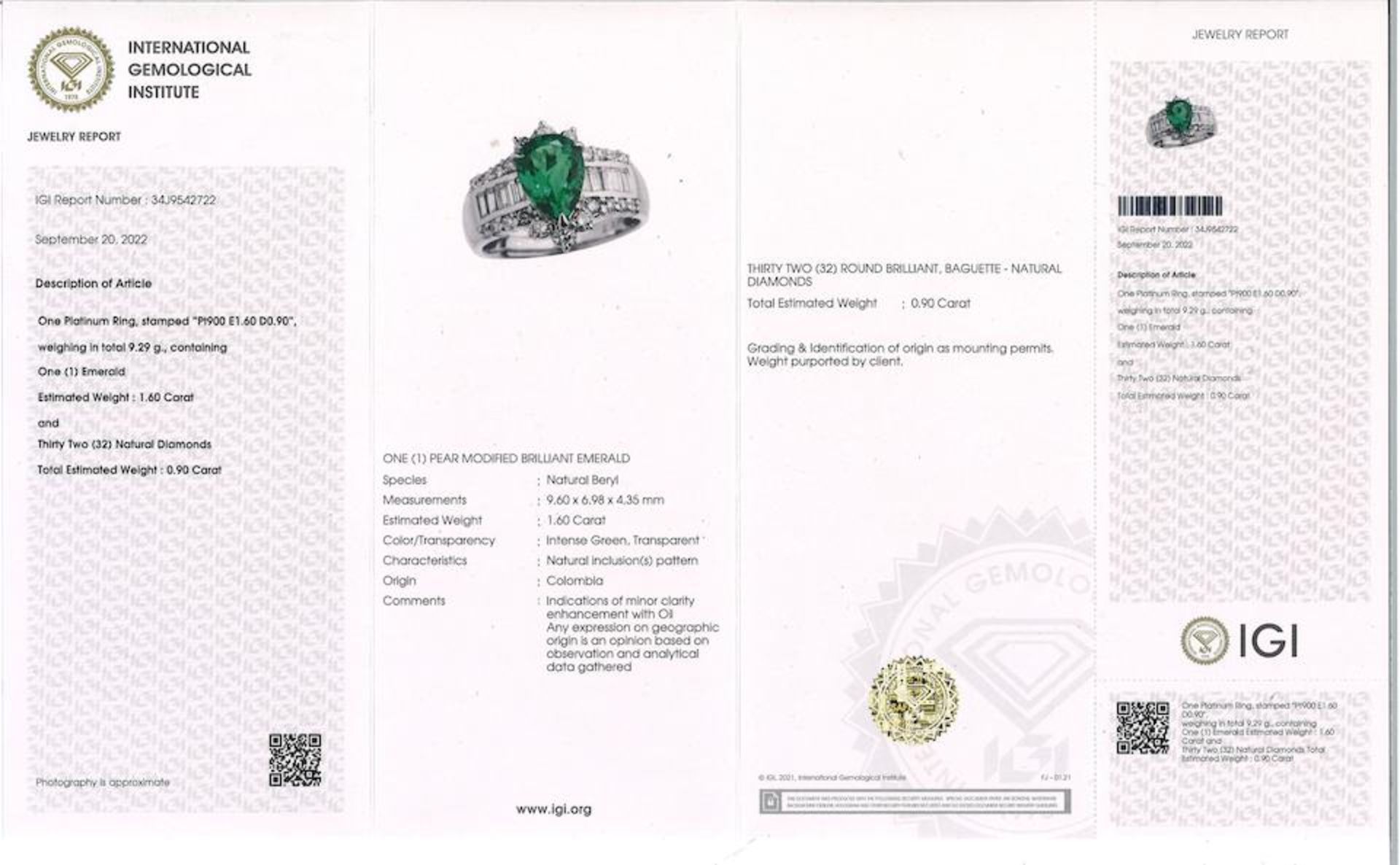 EMERALD AND DIAMOND RING - Bild 2 aus 3