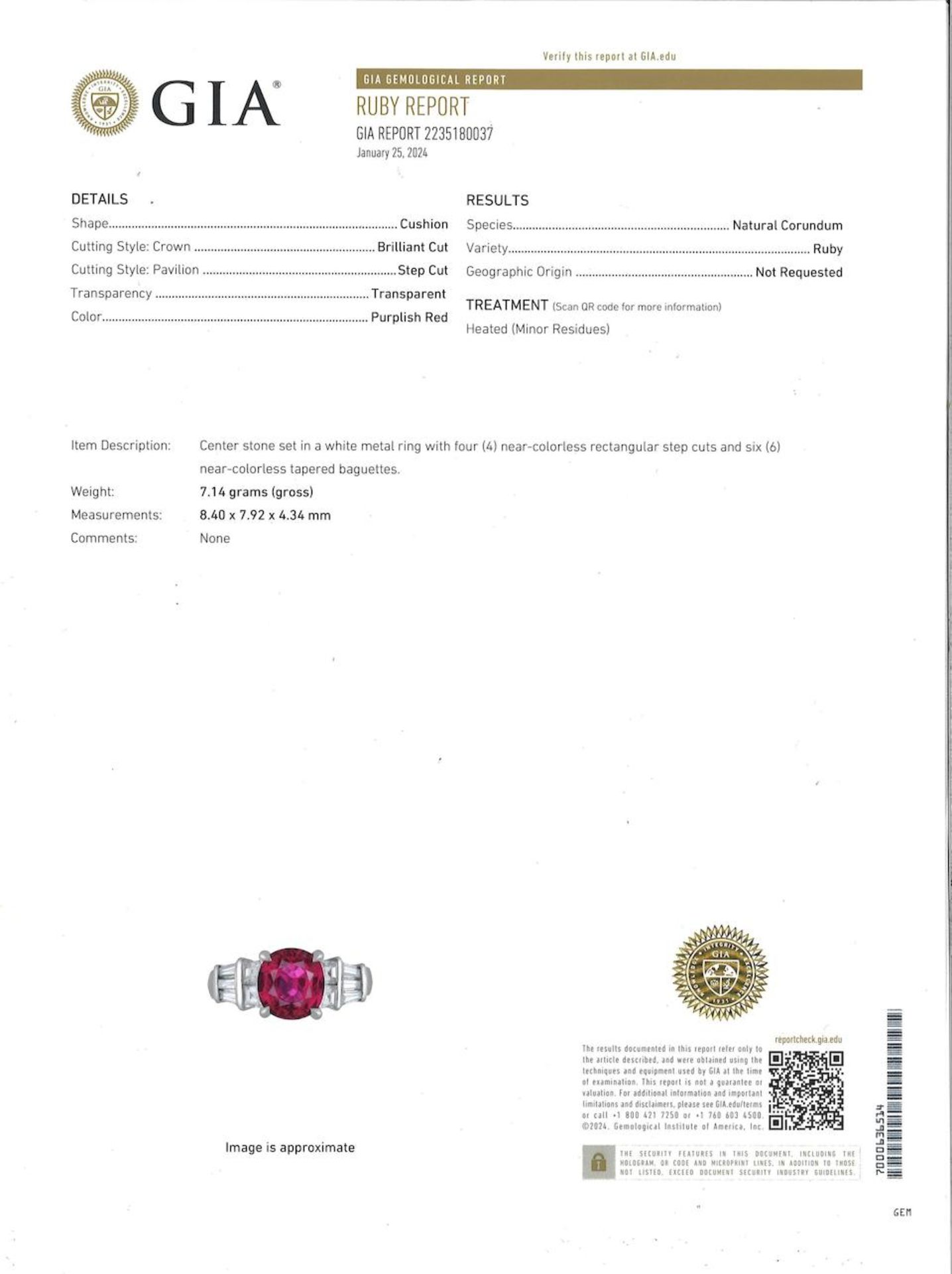 RUBY AND DIAMOND RING - Bild 2 aus 3