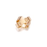 CARTIER: 18 KARAT PINK GOLD 'DOUBLE LOVE' RING