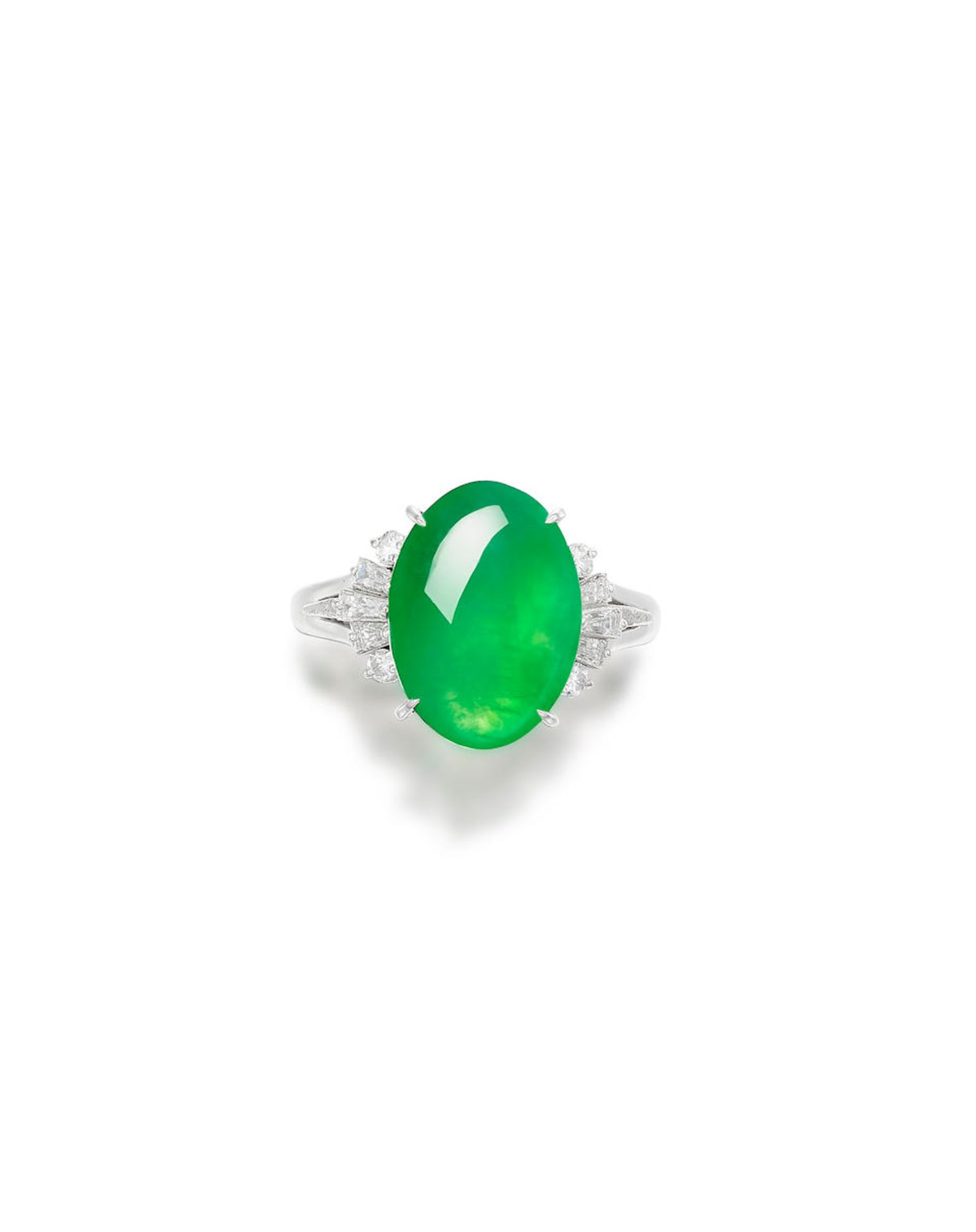 JADEITE AND DIAMOND RING