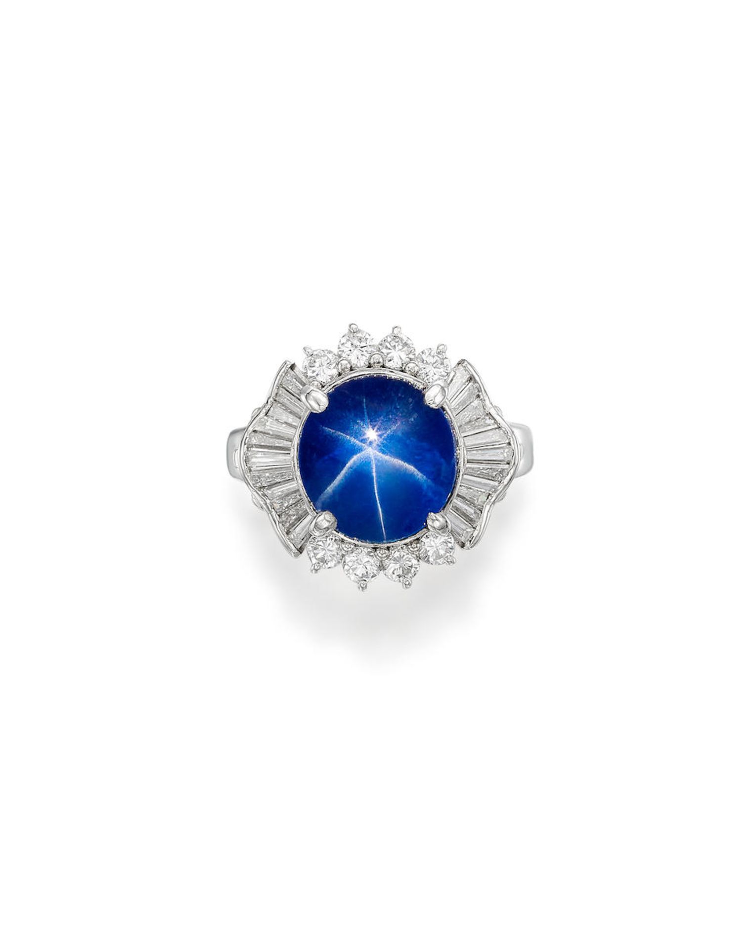 STAR SAPPHIRE AND DIAMOND RING