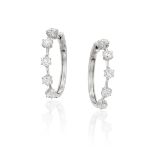 PAIR OF DIAMOND HOOP EARRINGS