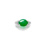 JADEITE AND DIAMOND RING