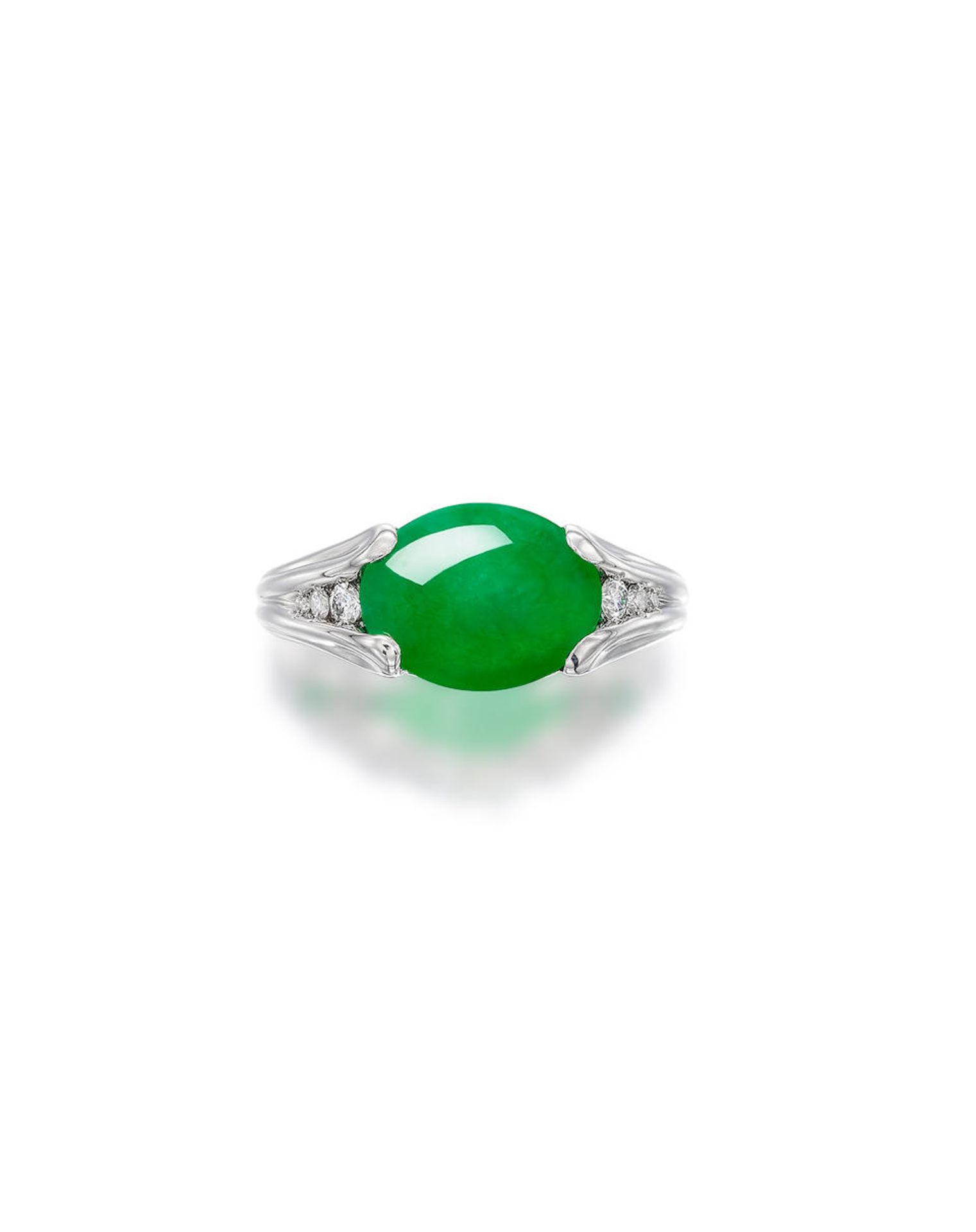 JADEITE AND DIAMOND RING