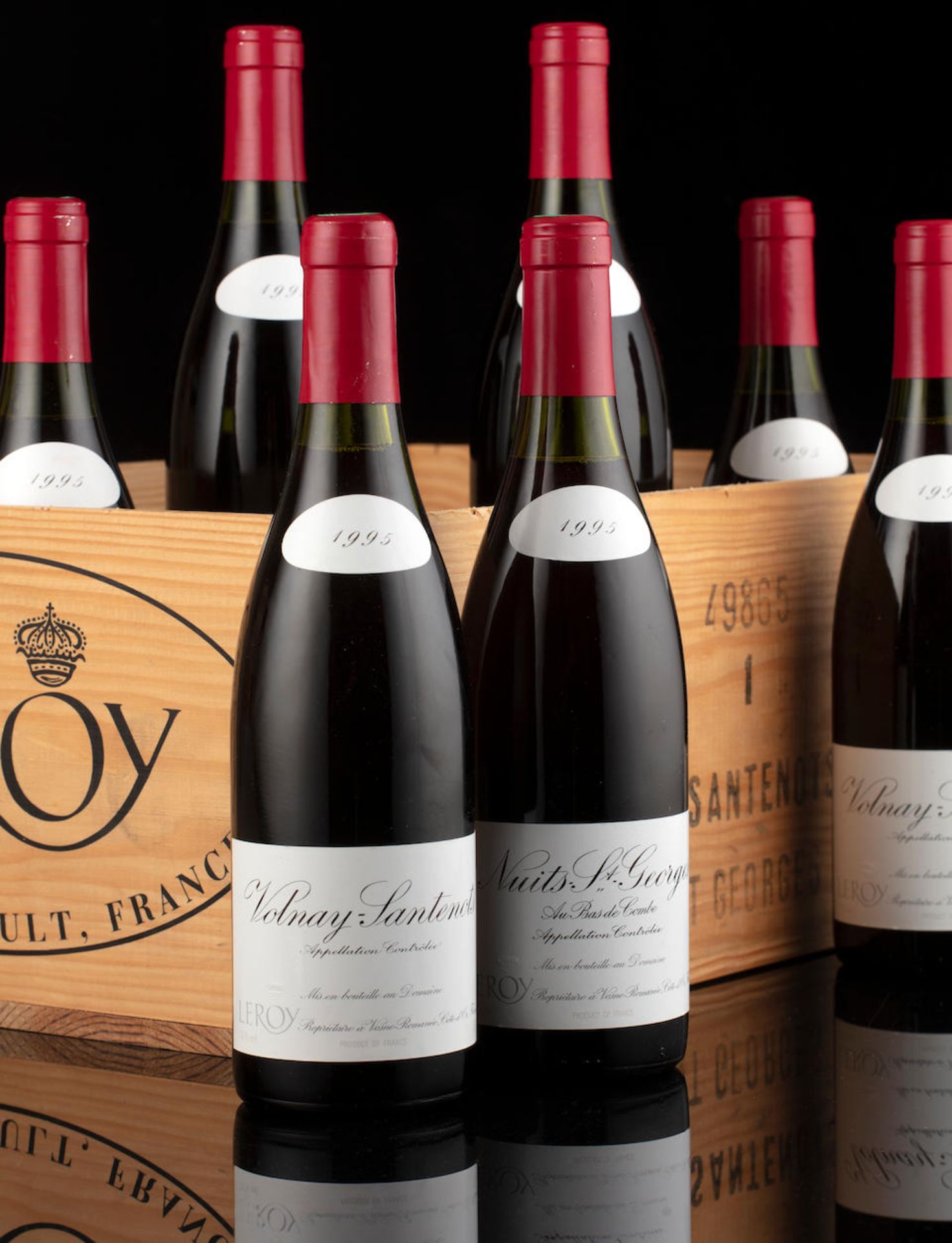 Volnay 1er Cru, Santenots 1995, Domaine Leroy (6) Nuits-St-Georges, Au Bas de Combe 1995, Domain...