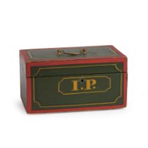 Painted Pine Document Box, America, late 19th century.